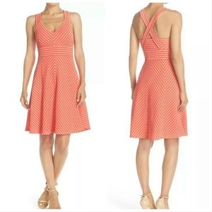 NWOT Adrianna Papell Pink/Orange Stripe Dress XS
